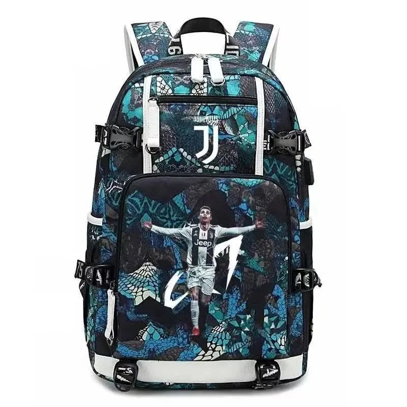 Messi C Ronaldo football bag star around high school students male and female large capacity backpack can be customized - M & M Global