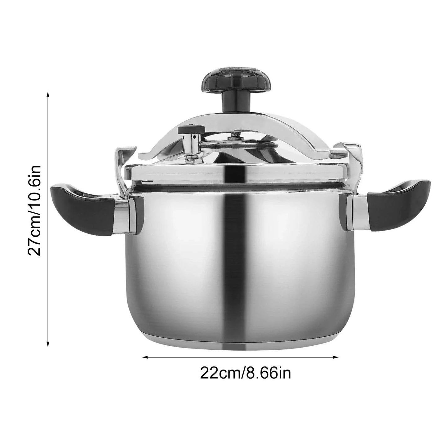 201 Stainless Steel 5-Liter Household Food Grade Explosion-Proof Pressure Cooker with Large Capacity - M & M Global