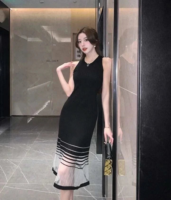 Dresses for Women Black SMidi Woman Dress Party Evening Night Club Prom Casual Youth G Fashion Summer 2024 Retro Sensual Sexy X - M & M Global