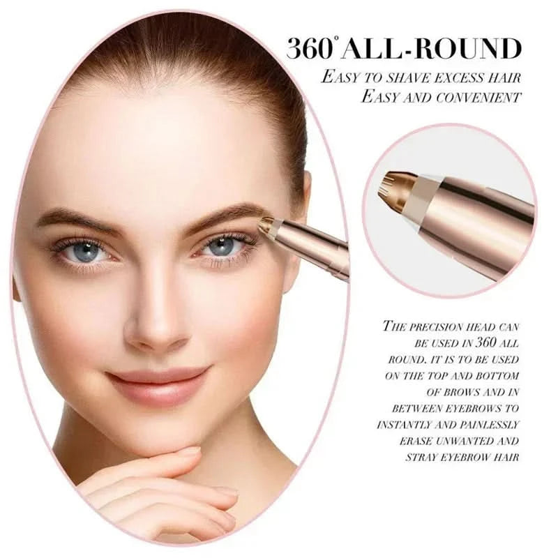 Electric Eyebrow Trimmer Security Hair Removal Eye Brow Epilator USB Charger Mini Shaper Shaver Hair Removal Painless Beauty - M & M Global