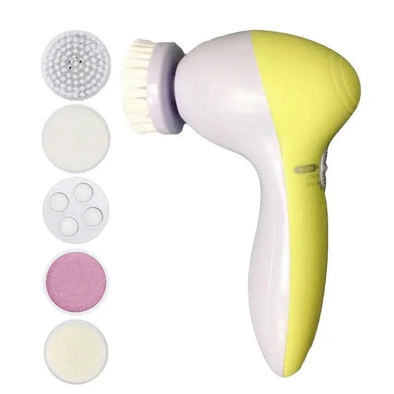 Electric Facial Cleaner 5 IN 1 Face Cleansing Brush Wash Machine Spa Skin Care Massager Blackhead Cleaning Facial Cleanser Tools - M & M Global