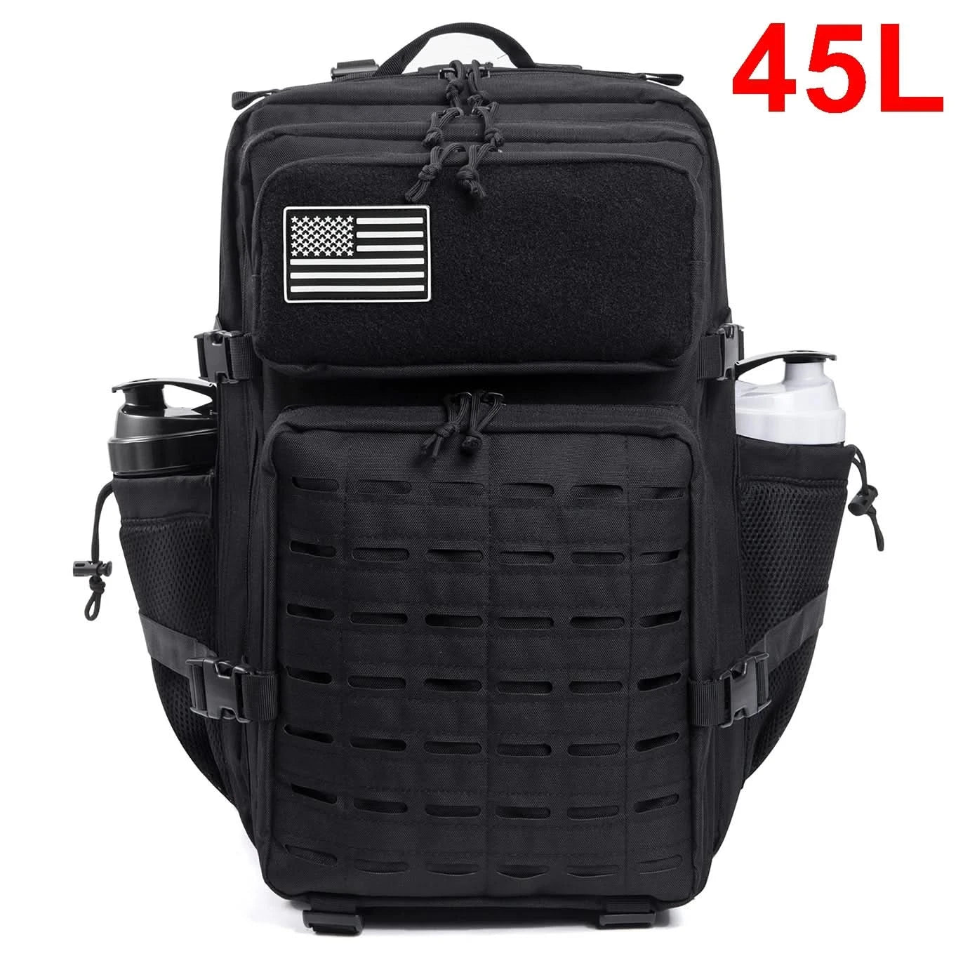 25L/45L Tactical Backpack for Men and Women Outdoor Survival Bug Out Bag Small School Rucksack Hking with Bottle Holder - M & M Global