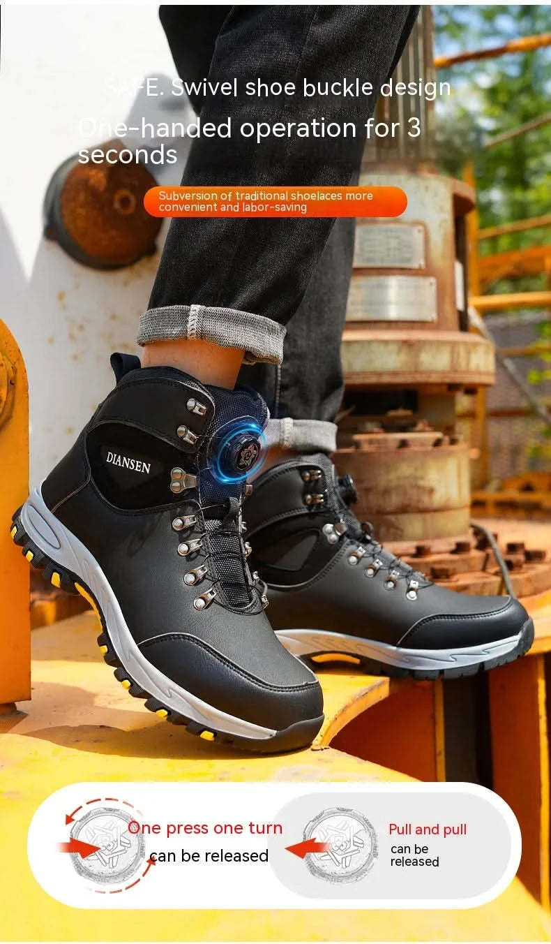 Non Slip Safety Boots for Men Work Anti-smash Indestructible Shoes Steel Toe Protective Anti-puncture Man Work Safety Boots
