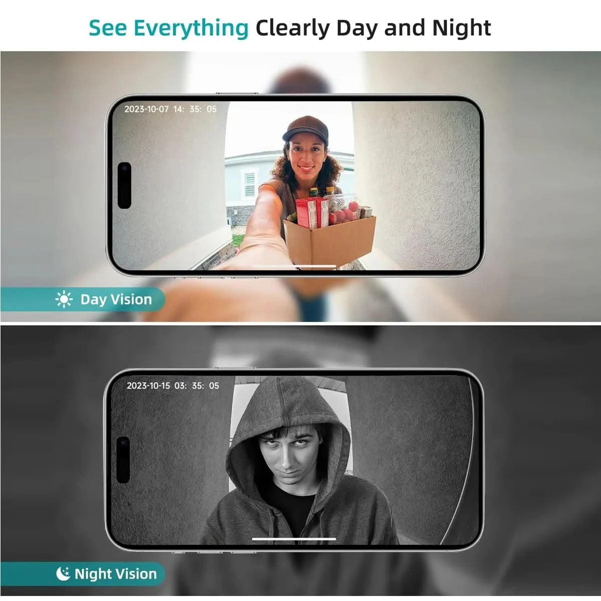 Tuya Smart Video Doorbell Camera HD Wireless doorbell for Home Security, Night Vision, Voice Change, 2-Way Audio, Waterproof - M & M Global