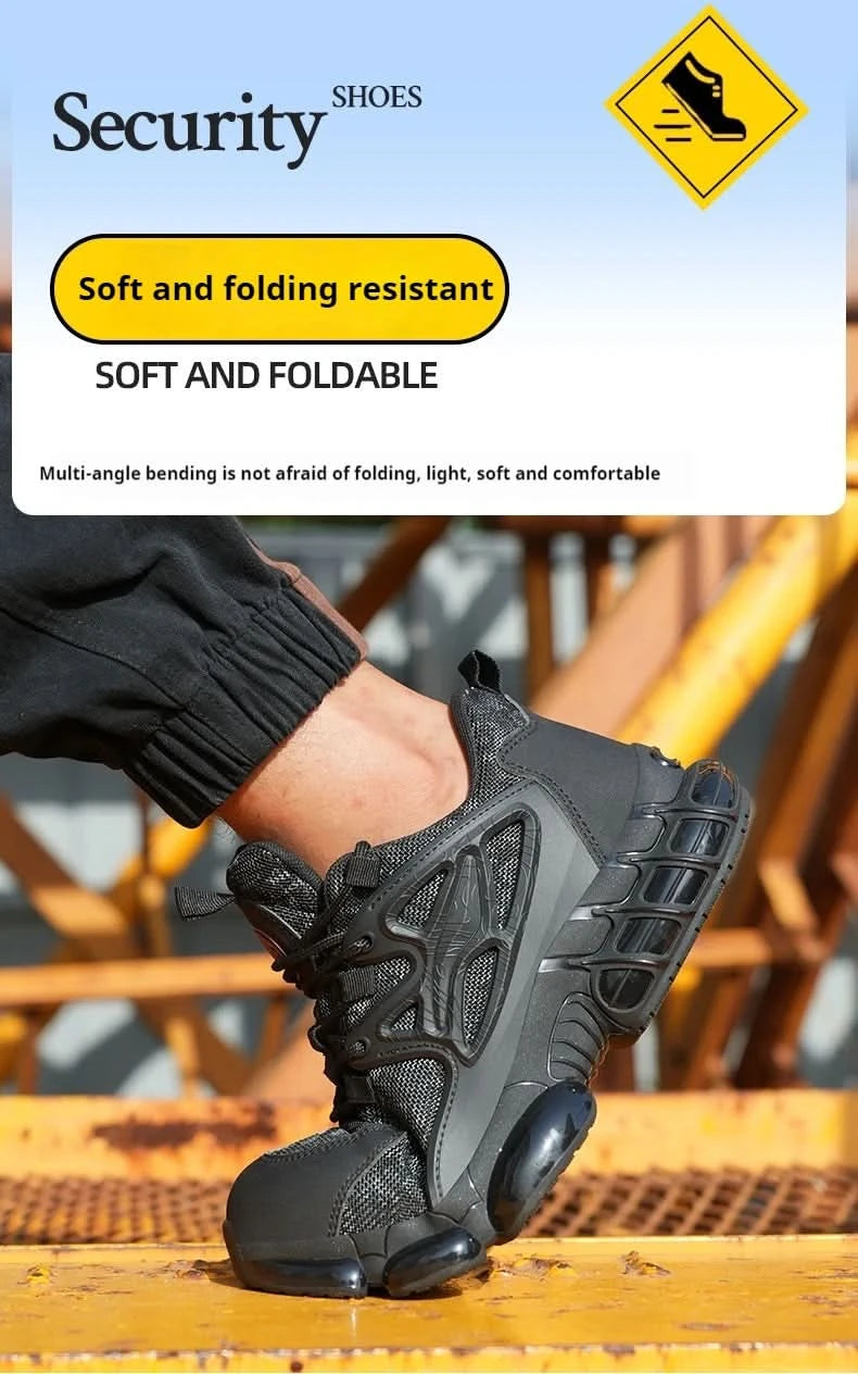 Protective Safety Shoes Men Anti-smash Anti-puncture Steel Toe Work Shoes Breathable Security Industrial Shoes Men Safety Boots