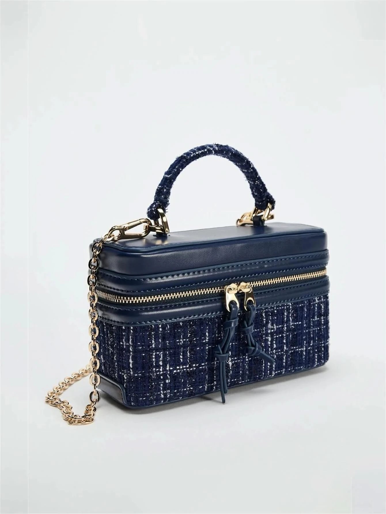 Women's bag 2024 autumn and winter new small square bag with hard single shoulder cross-body portable fashion box bag women - M & M Global