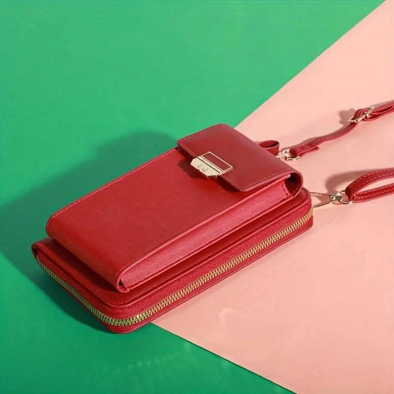 2024 New Women's Bag Mobile Phone Bag Trendy Line Simple Ladies Shoulder Bag Messenger Bag Lock Small Square Bag - M & M Global