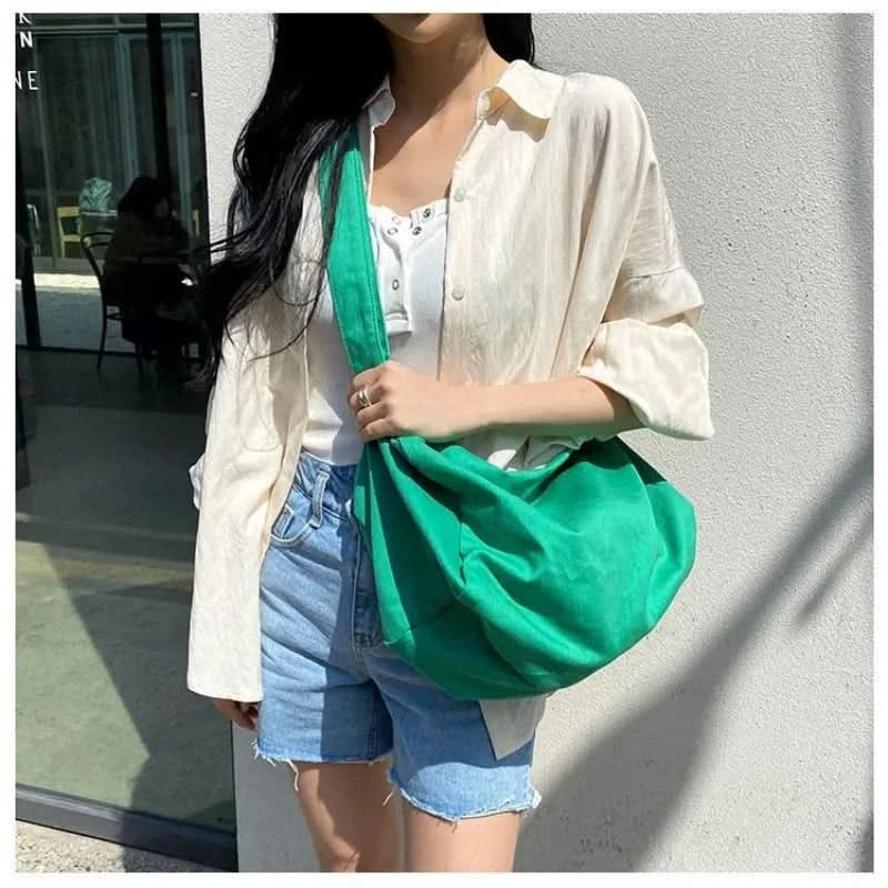 Women Shoulder Bag Large Canvas Crossbody Bags For Women Fashion Korean Female Student School Bag Chic Messenger Bag Handbags - M & M Global