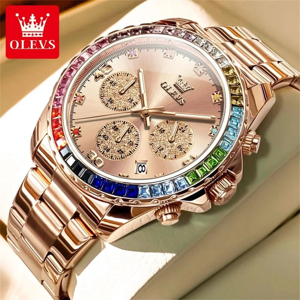 OLEVS 2939 Mens Watch Original Brand Quartz Watch Waterproof Luminous Watch For Men Multifunctional Chronograph Sport Date Reloj - M & M Global
