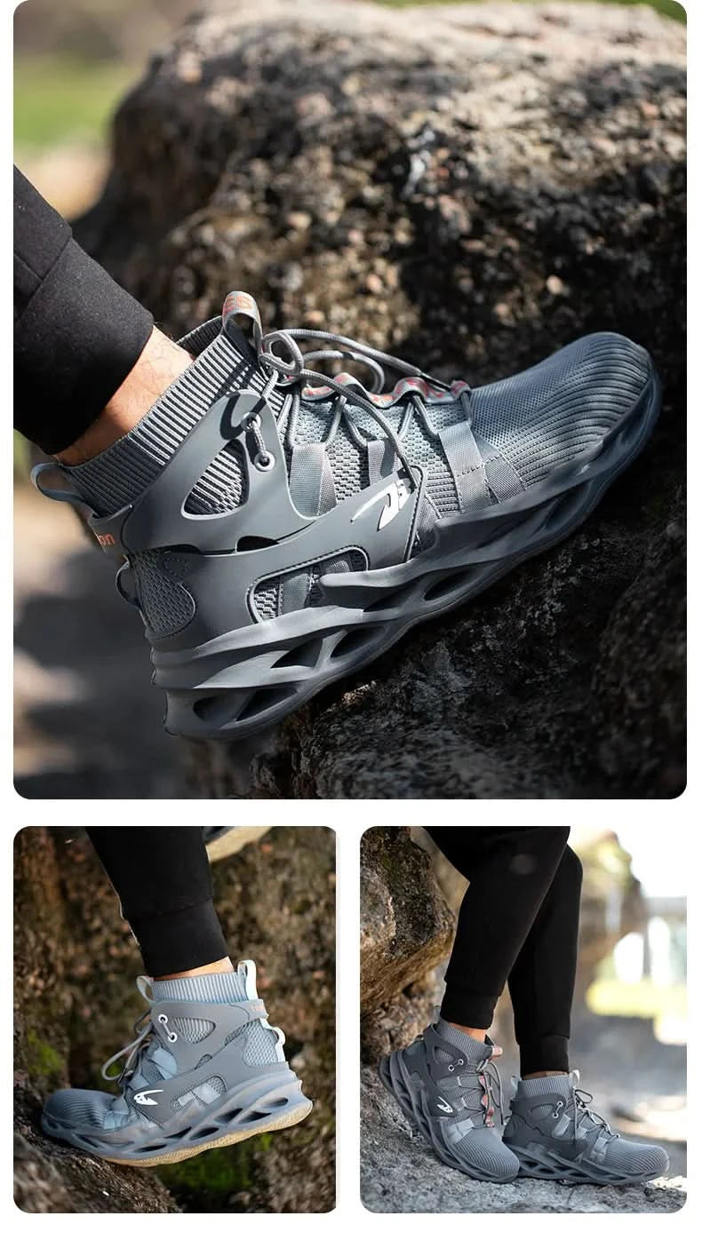 Steel Toe Shoes for Men Work Boots Lightweight Sneakers Indestructible Boots Anti-smash Anti-Punctur Construction Safety Shoes