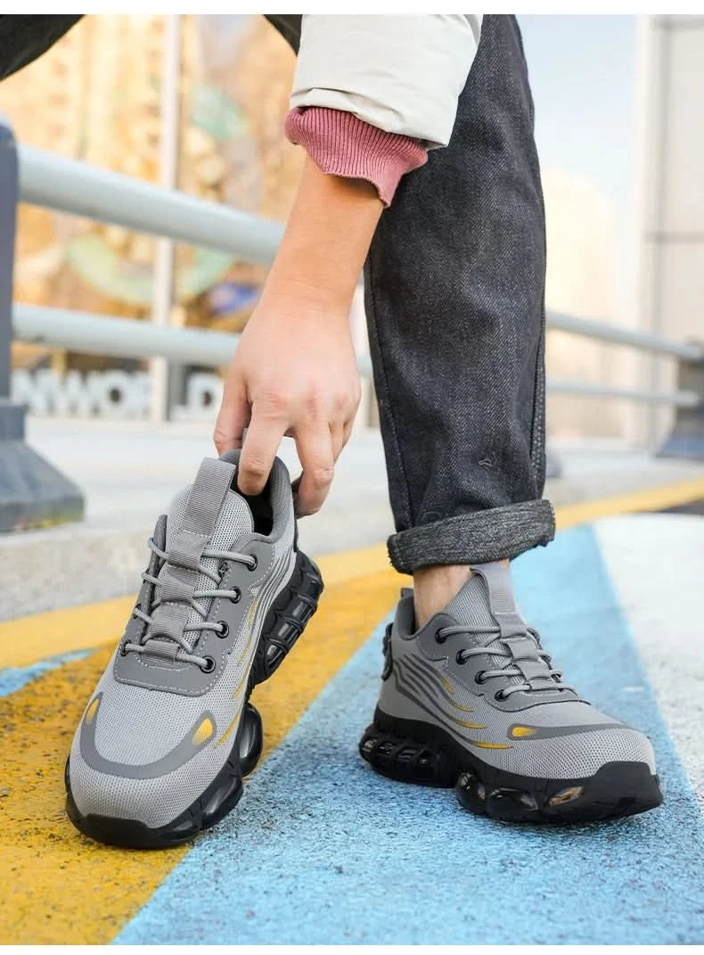Lace-up breathable soft sole comfortable anti-smash anti-puncture men's casual labour insurance shoes