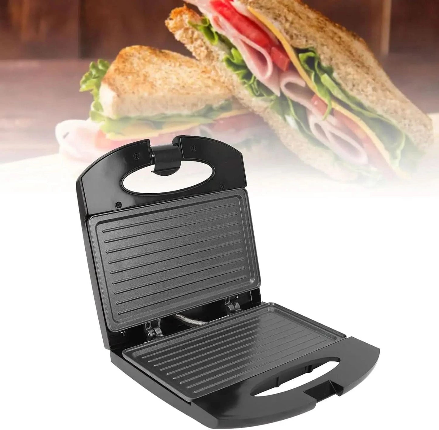 Sandwich Maker Panini Press Grill with Nonstick Plates, 800W Electric Sandwich Press Grill, Breakfast Sandwich Toaster Grilled C - M & M Global