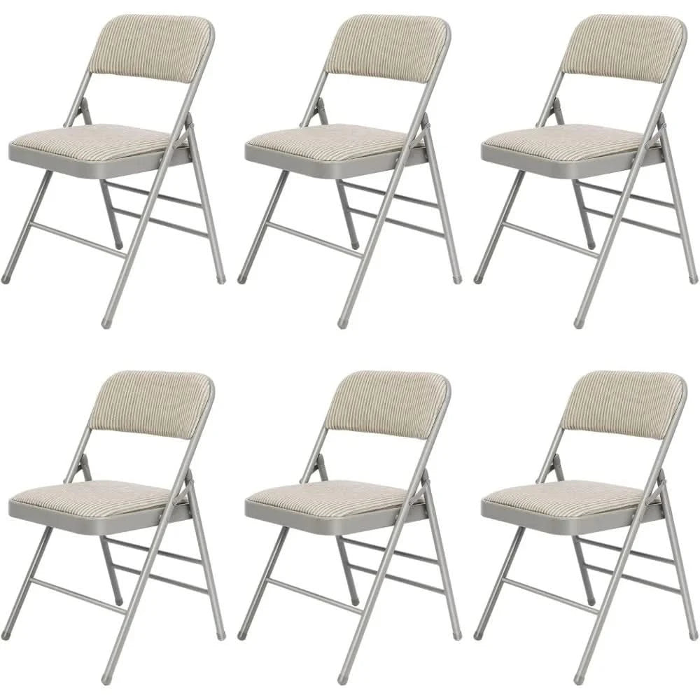 6 Pack Folding Chairs, Fabric Dining Chair Set with Padded Cushion, Indoor Outdoor Folding Chairs Seat for Home Office Events