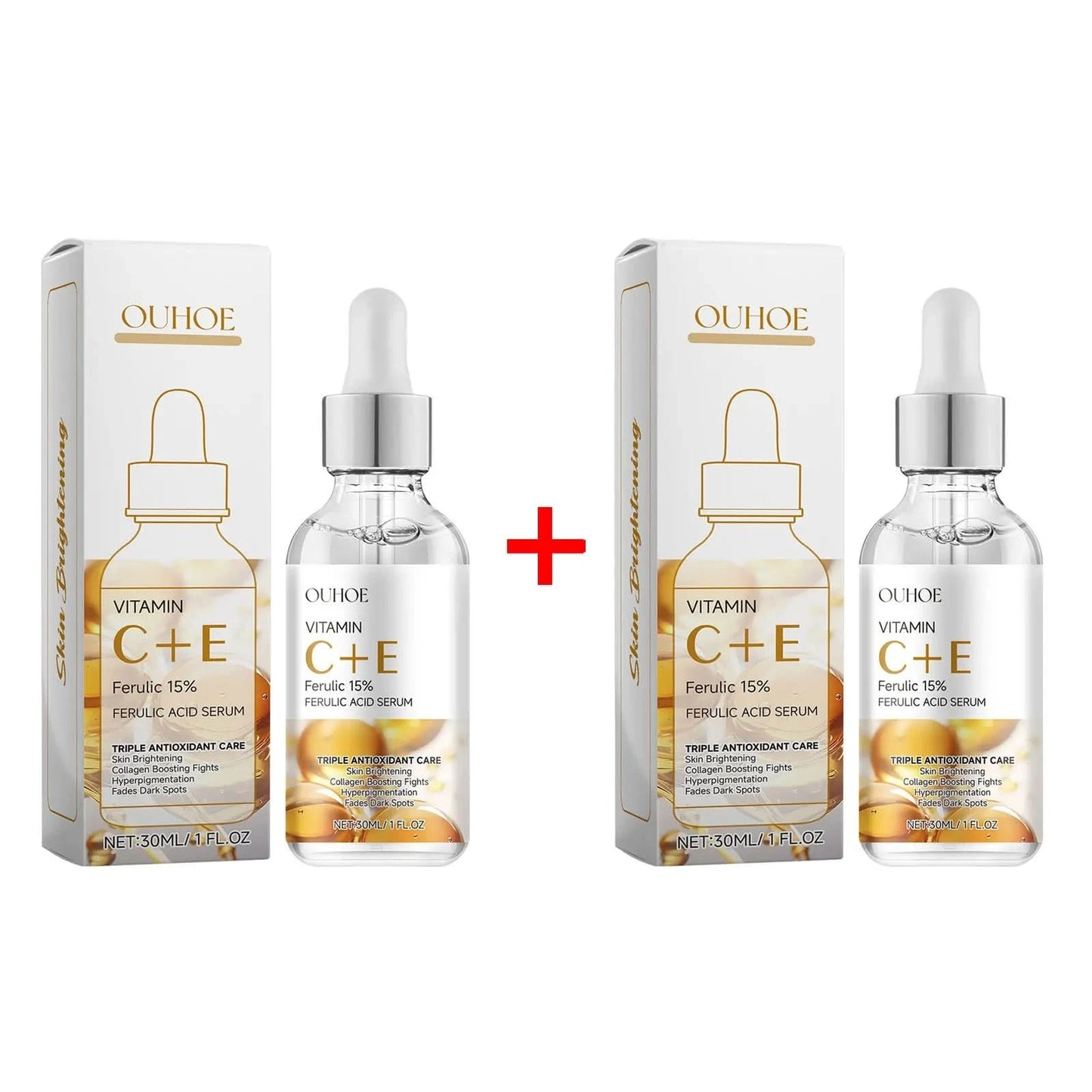 Ferulic Acid Serum Fade Fine Lines Firming Moisturizing Brightening Shrink Pores Vitamin C E Facial Essence Nourishing Skin Care - M & M Global