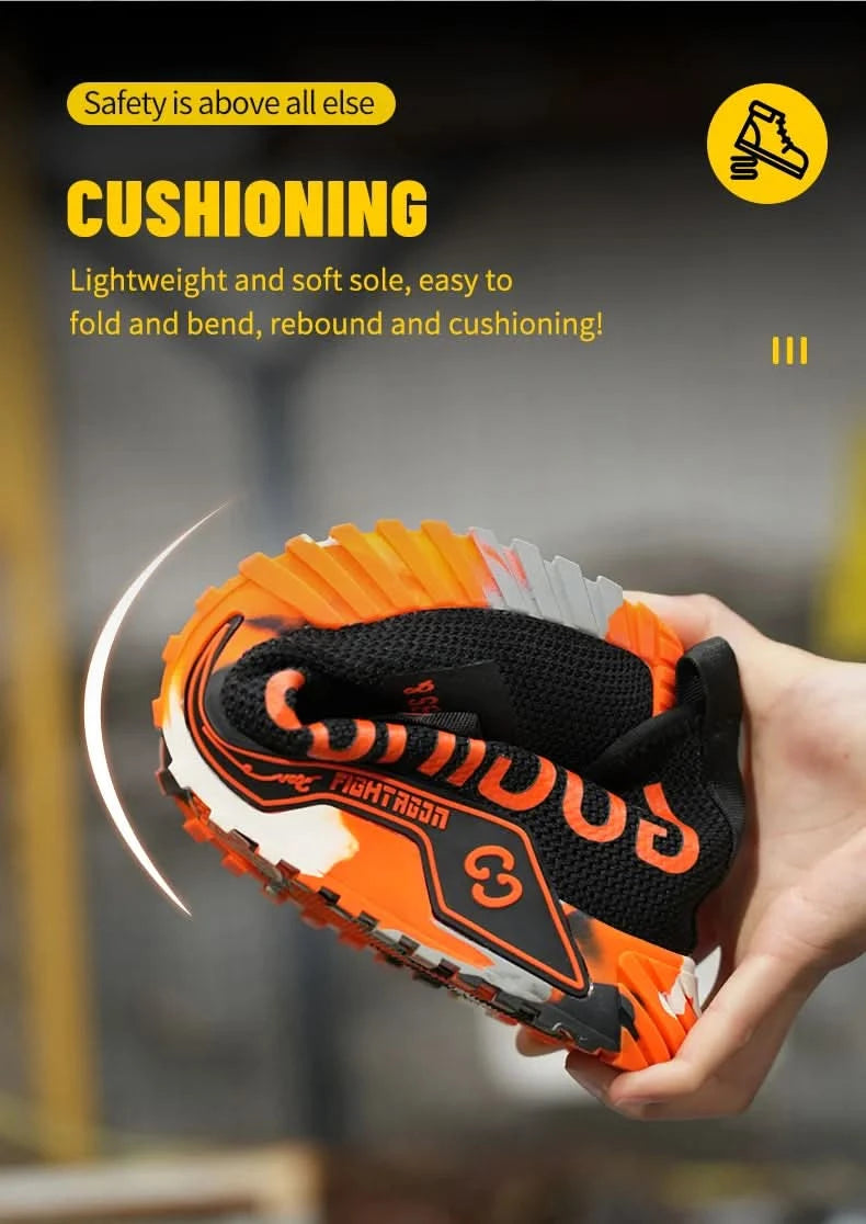 Soft-soled comfortable anti-smash and anti-puncture safety shoes