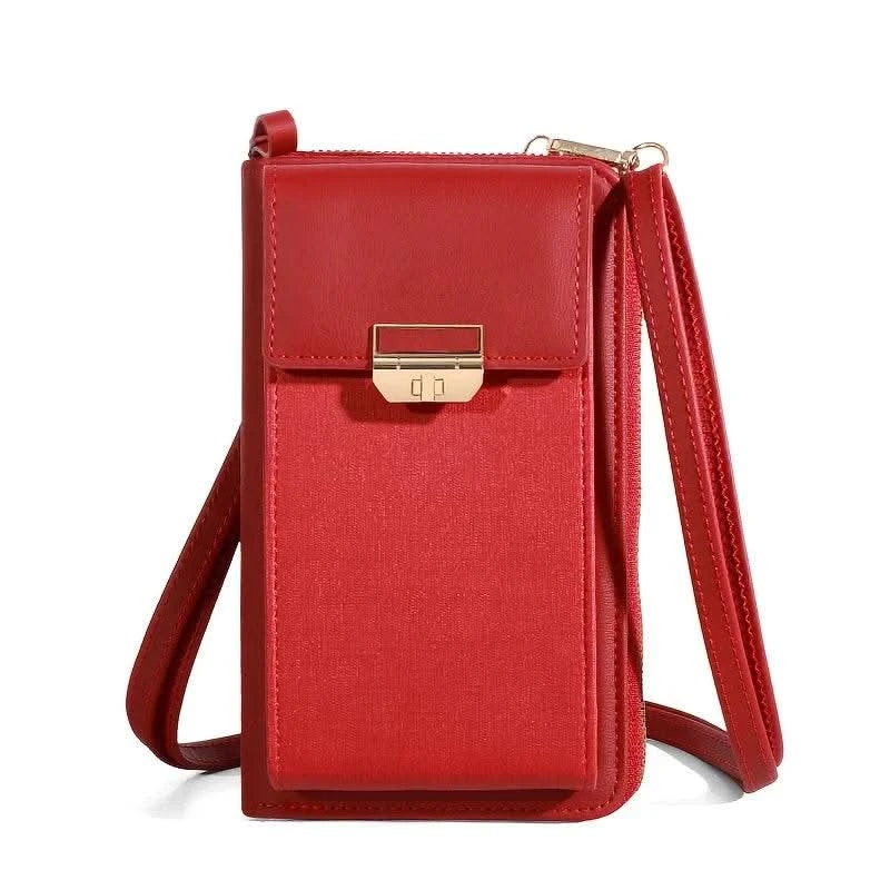 2024 New Women's Bag Mobile Phone Bag Trendy Line Simple Ladies Shoulder Bag Messenger Bag Lock Small Square Bag - M & M Global