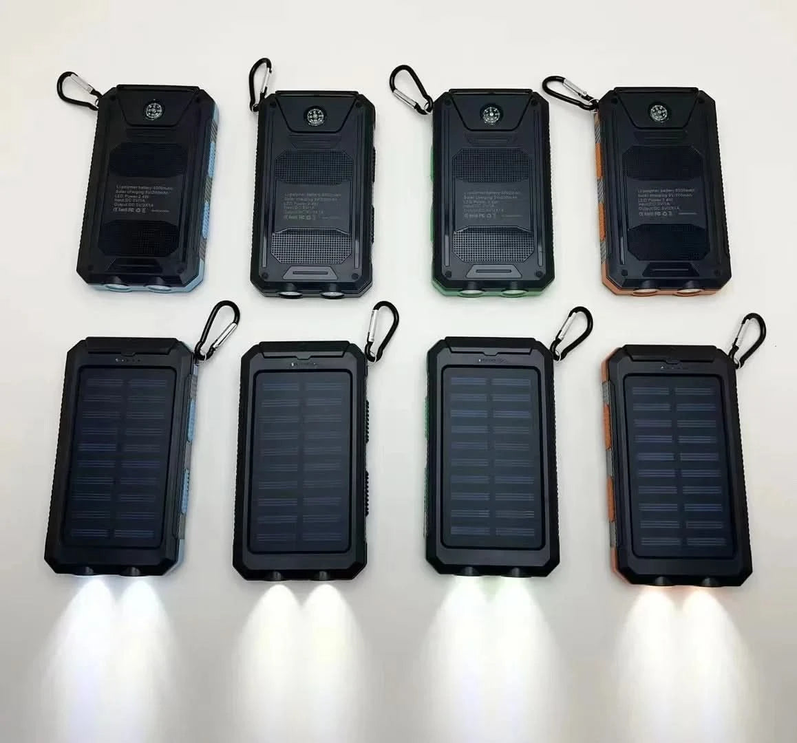 BCAK Brand Power bank Outdoor 200000mAh Large Capacity Solar Power Bank Portable With Lanyard Compass External Battery Camping - M & M Global
