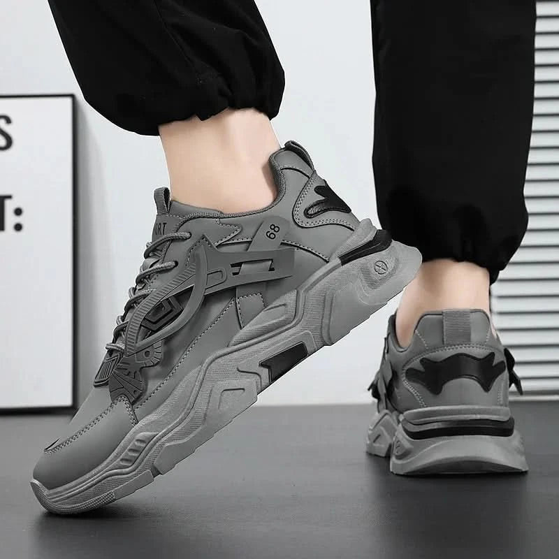 Student height increasing shoes four season new thick sole men's casual sports shoes soft sole comfortable outdoor running shoes - M & M Global