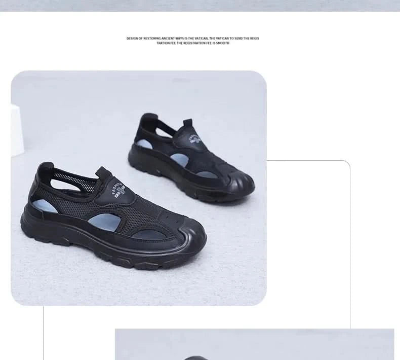 Summer New Men's Baotou Casual Net Surface Breathable Beach Shoes Lightweight Non-slip Sandals for Men sandal casual sneakers - M & M Global