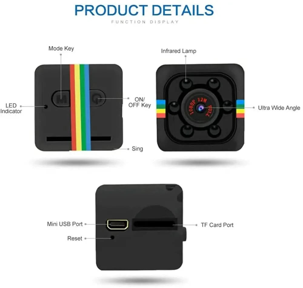 Original SQ11 Mini Camera 1080p HD Micro Camera 30 frame Action Video Camera Sports DV Outdoor Gopro Night Vision Support 128G - M & M Global