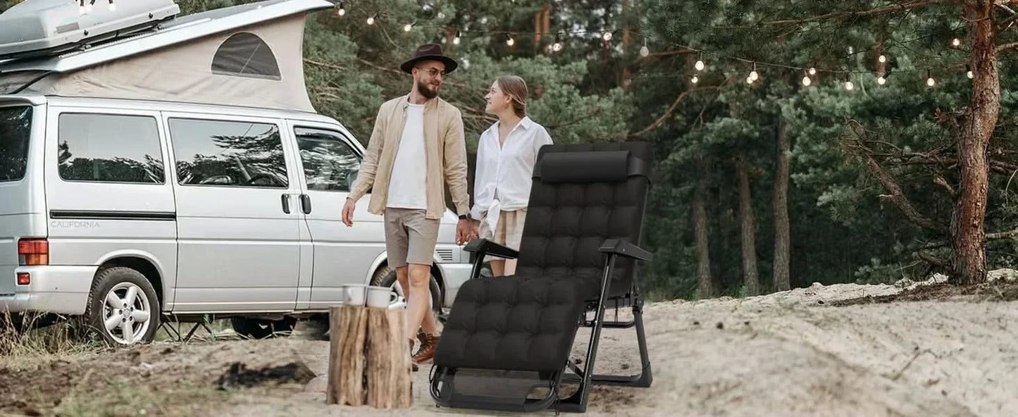 3 in 1 Oversized Folding Camping Cot 29in, 6+10 Positions Adjustable XL Patio Chaise Lounge Chair, Sleeping Cots for Adults