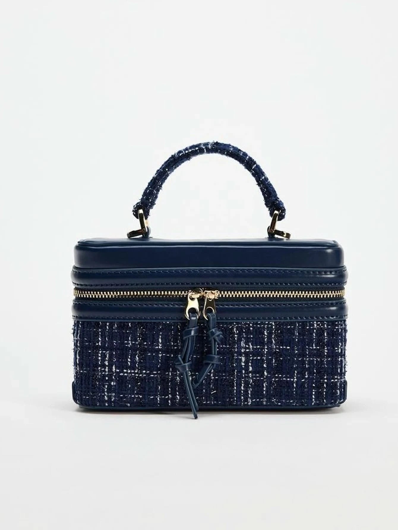 Women's bag 2024 autumn and winter new small square bag with hard single shoulder cross-body portable fashion box bag women - M & M Global