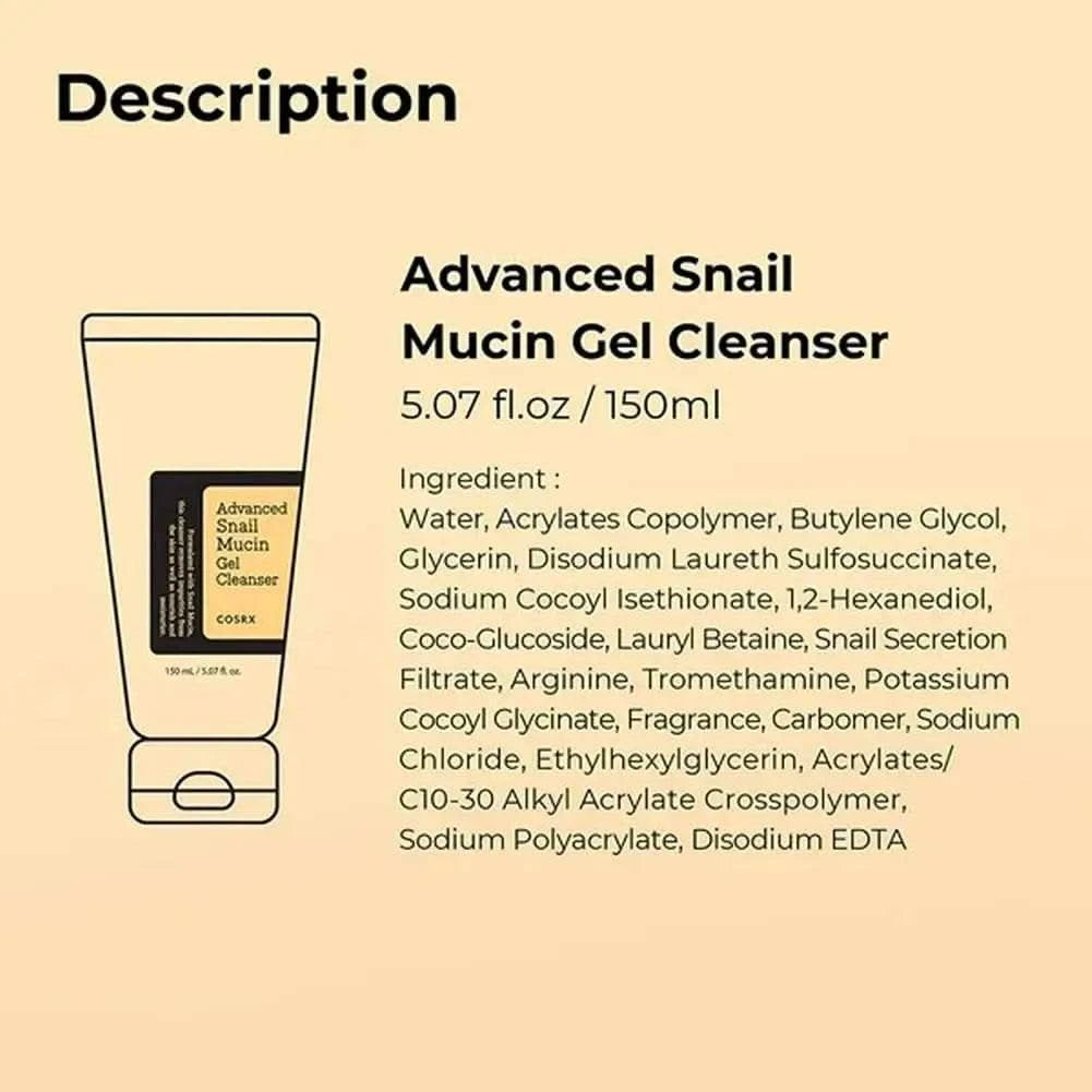 Advanced Snail 96 Mucin Power Essence/Cleanser/Cream Moisturizing Smoothing Nourishing Korean Cosmetics Facial Skin Care Product - M & M Global