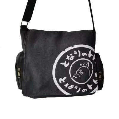 Canvas Messenger Handbag Washed Women Oblique Straddle Canvas Bag Large Capacity Simple Vintage Cartoon Leisure Shoulder Handbag - M & M Global