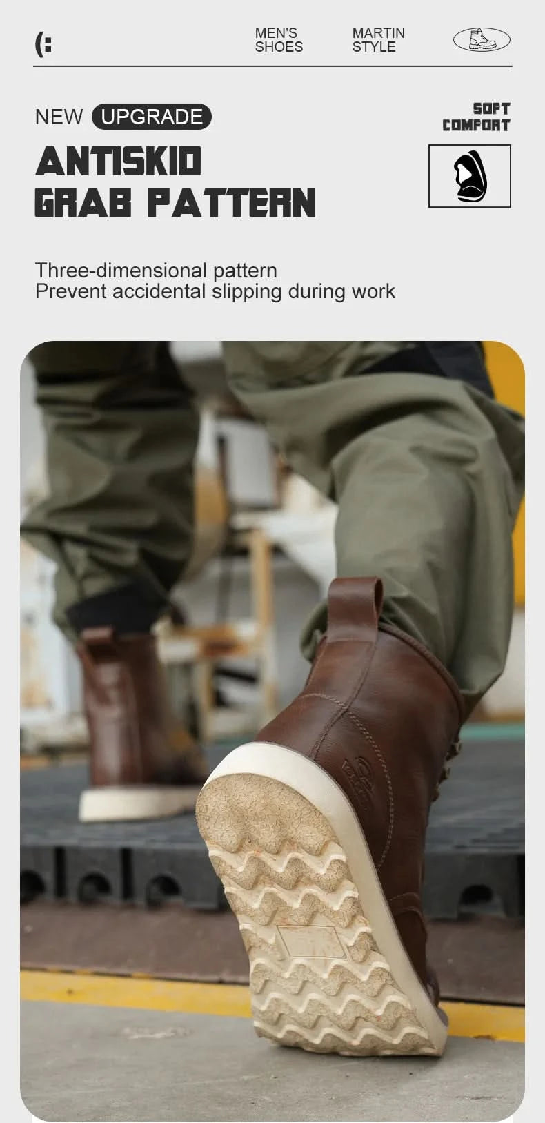 Two layer cowhide high top anti-smash anti-puncture breathable fashion labour insurance shoes
