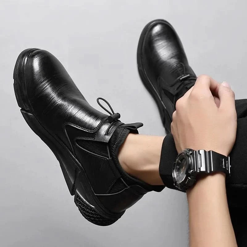 Steel Toe Waterproof Work Boots Puncture-Resistant Work Boots Indestructible Shoes Outdoor Slip-Proof for Oil Rig & Mining Black