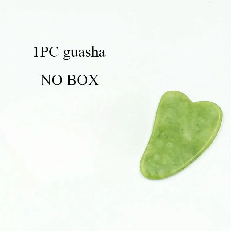 Jade Massagers For Face Body Gua Sha Scraper Beauty Facial Roller Set Natural Gouache Stone Massage Slimming Skin Care Lift box - M & M Global