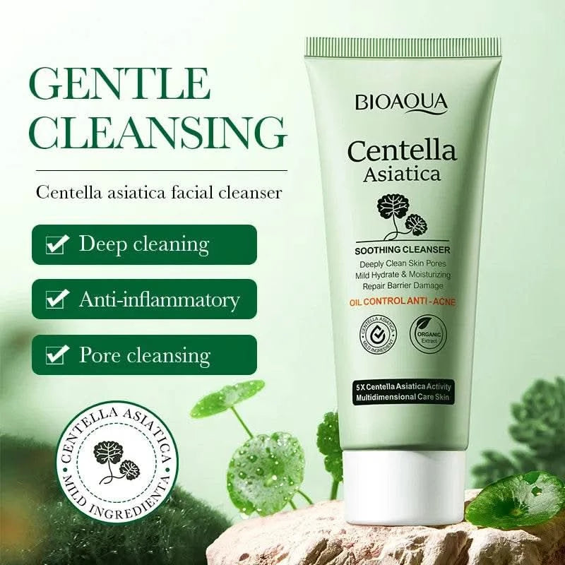 BIOAQUA Centella Asiatica Facial Cleanser Moisturizing Oil Control Face Cleansing Face Wash Foam Facial Cleanser Skin Care - M & M Global