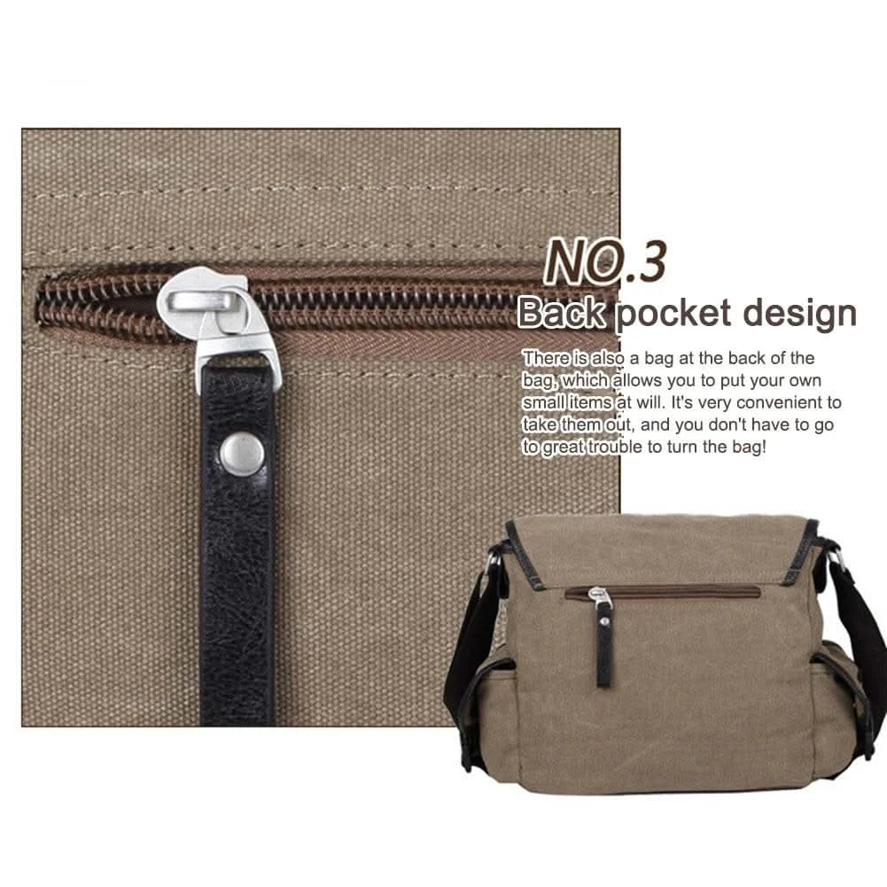 Classic Men Shoulder Bag Men's New Canvas Messenger Bag Outdoor Leisure Travel Multi Pockets Satchel Handbags Men's Designer Bag - M & M Global