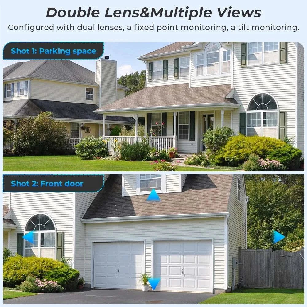 8MP 4K Outdoor Wifi Security Camera Dual Lens Dual Screens Video Surveillance Camera Home Smart Human Detection ICSEE APP - M & M Global