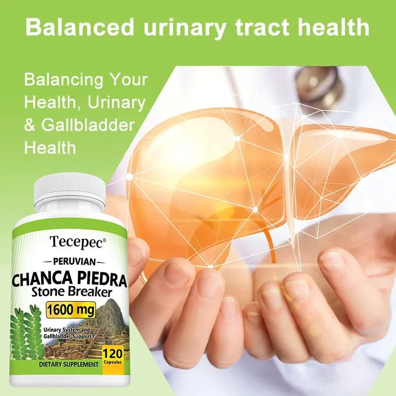 Tecepec Chanca Piedra Supplement 1600 Mg – Balances Urinary and Gallbladder Health, Promotes Cleansing, Detoxification, Non-GMO - M & M Global