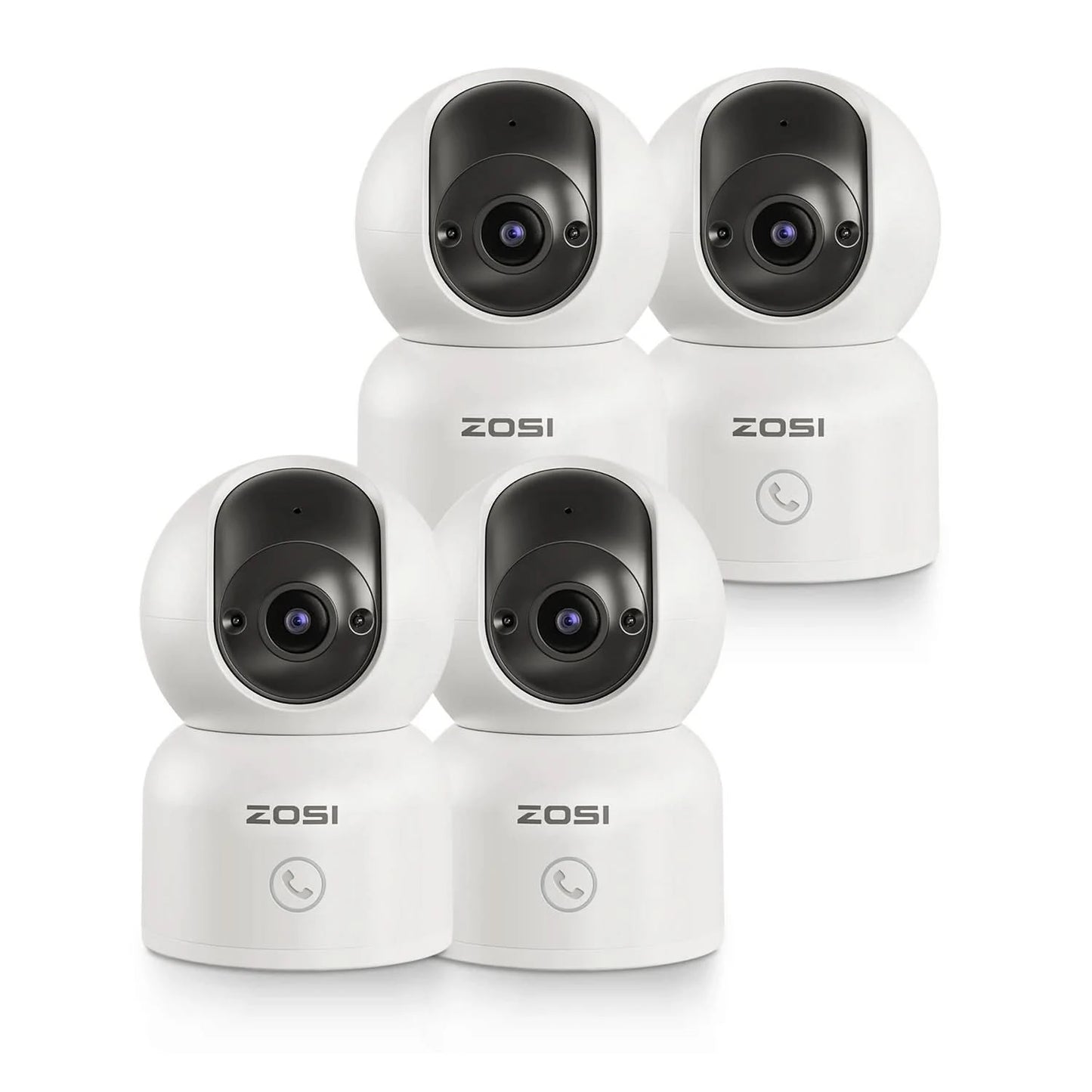 ZOSI 360° Smart Home Security Camera PTZ Auto Tracking Baby Monitor AI Panoramic HD Night Vision Indoor WiFi Surveillance Camera