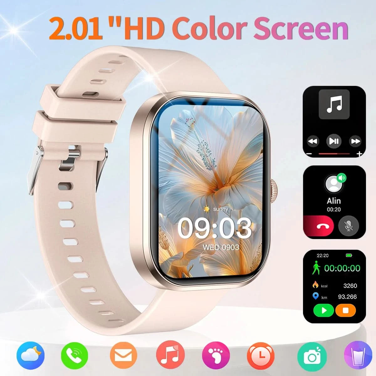 SmartWatch Women Multifunctional Smart watch Full Touch Screen Fitness Sleep Monitor Sports Bracelet Lady
