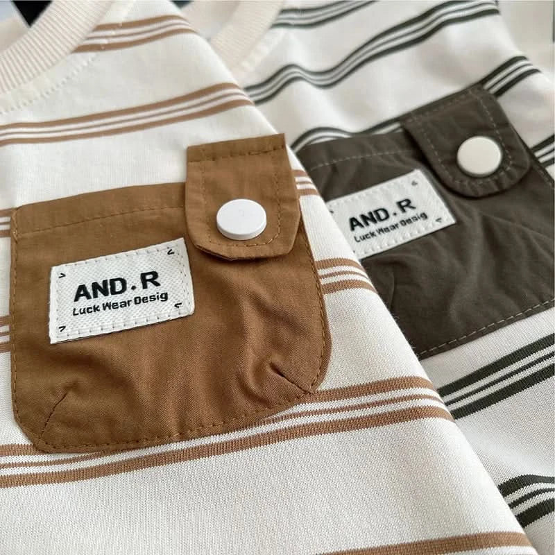 Fashion Summer Kids Baby Boys Striped Clothing Suits Short Sleeve T-Shirt+Shorts Casual Clothes Outfit Girls Clothes 2PCS/Set - M & M Global