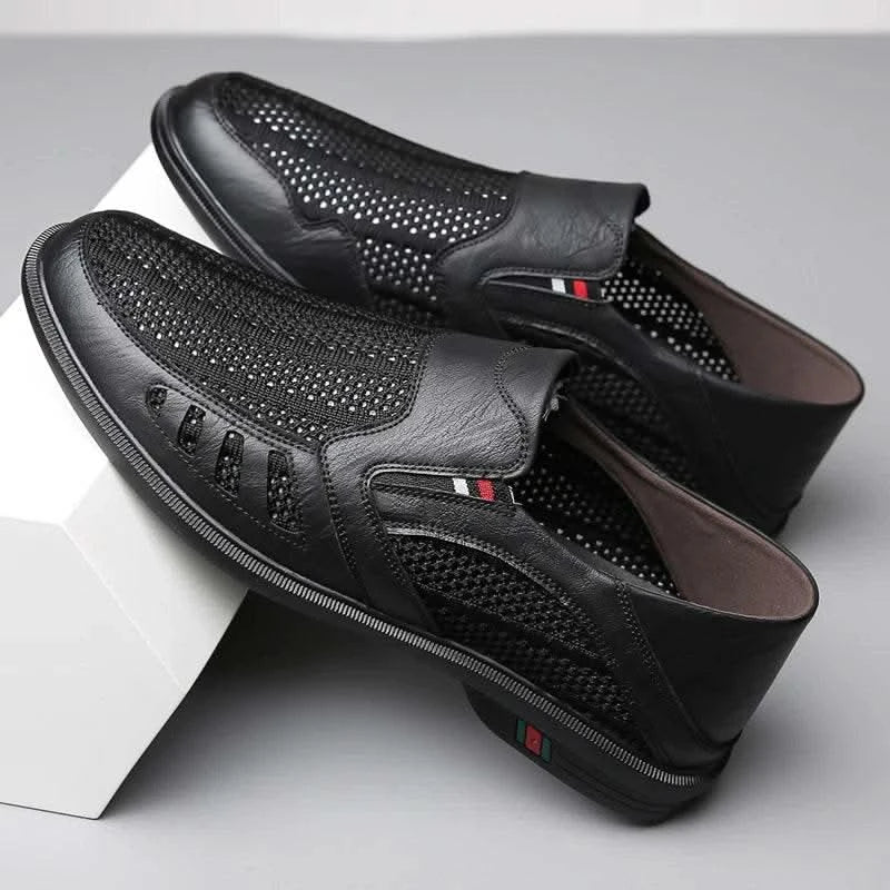 Business Leather Shoes For Men Summer British Style Hight Quality Casual White Leather Shoes Male Slip On Men Loafer Comfortable - M & M Global