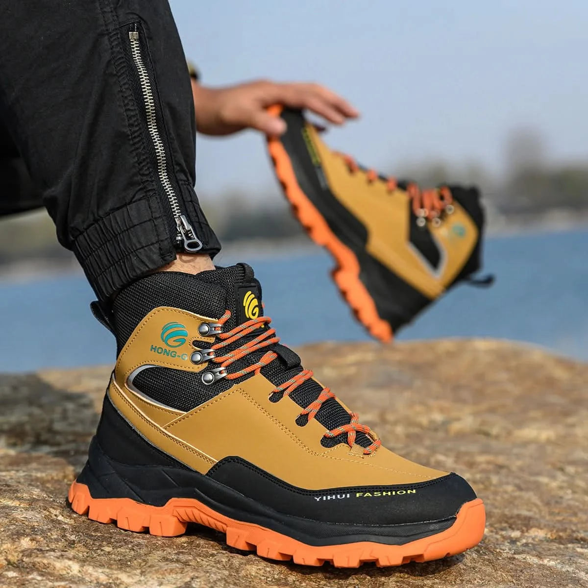 Safety Shoes Men Boots High Top Work Sneaker Steel Toe Industrial Shoe Anti-smash Puncture-Proof Work Boots Indestructible Shoes