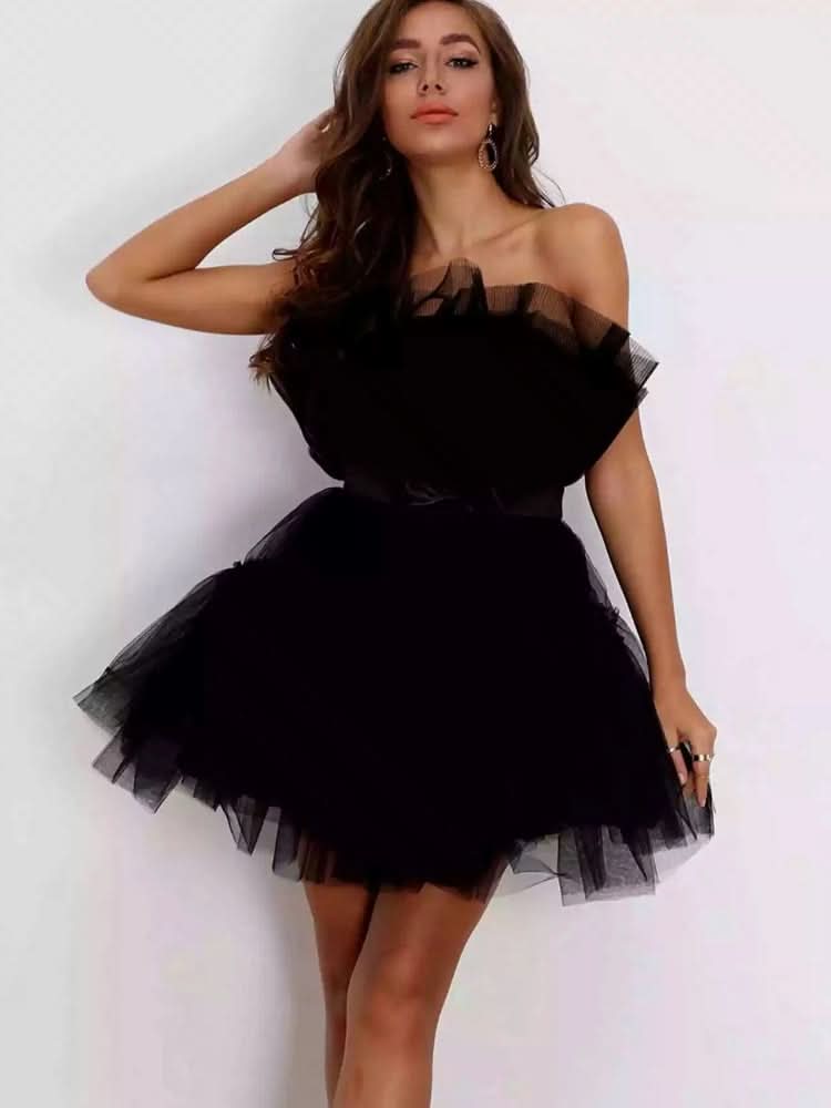 Evening Long Dress for Women Elegant Sexy Sleeveless Dresses Gauze Lady Loose Black Club Vestidos Mujer Party Dress Summer 2023 - M & M Global