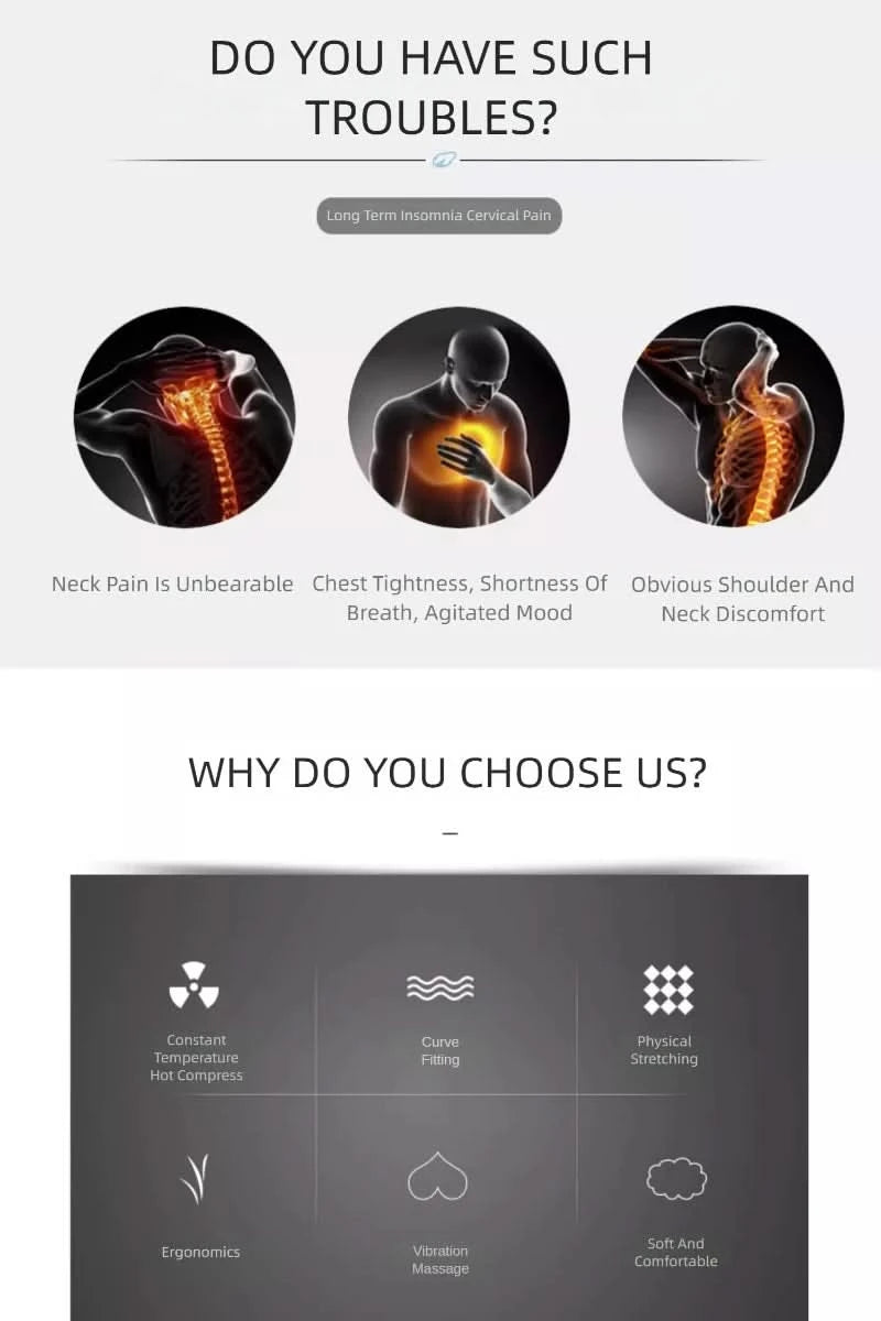 Hot Cervical Pillow Spine Sleeping Neck Massager Spine Non-traction Heating Compress Neck Masajeador Pillow Relaxation Treatment - M & M Global