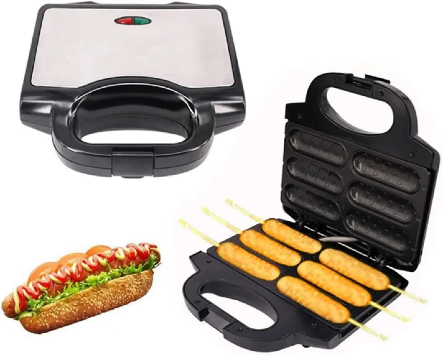 Electric Hot Dog Waffle Maker Non-Stick Coating Waffle Sausage Roasting Machine Breakfast Barbecue with EU Plug - M & M Global