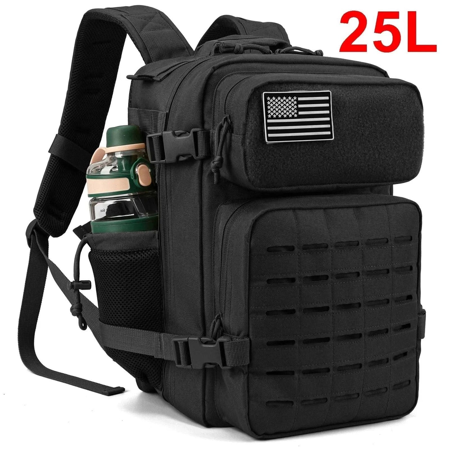 25L Tactical Backpack Outdoor Bag Fitness Backpack MOLLE Backpack Women's/Men's Hiking Survival Backpack Men's Dual Cup Holder - M & M Global