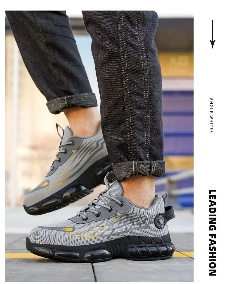 Lace-up breathable soft sole comfortable anti-smash anti-puncture men's casual labour insurance shoes