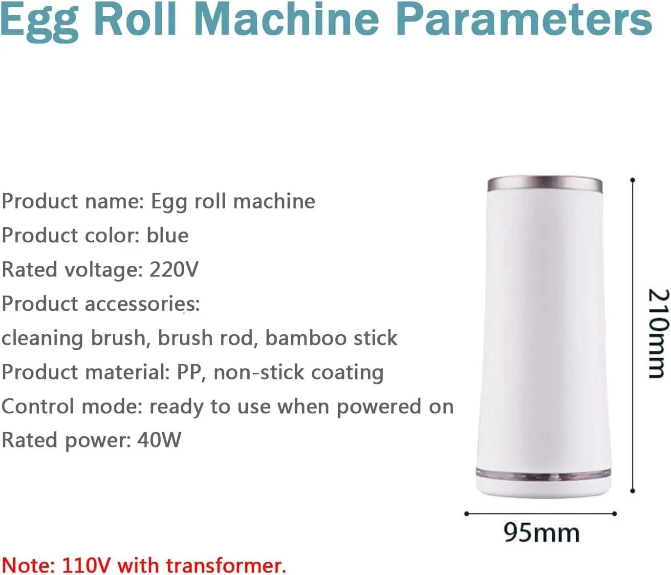 Vertical Non-Stick Simple Quick Egg Cooker, Automatic Egg Roll Machine, Breakfast Sandwich Maker, Hot Dog Master Rapid Sausage B - M & M Global
