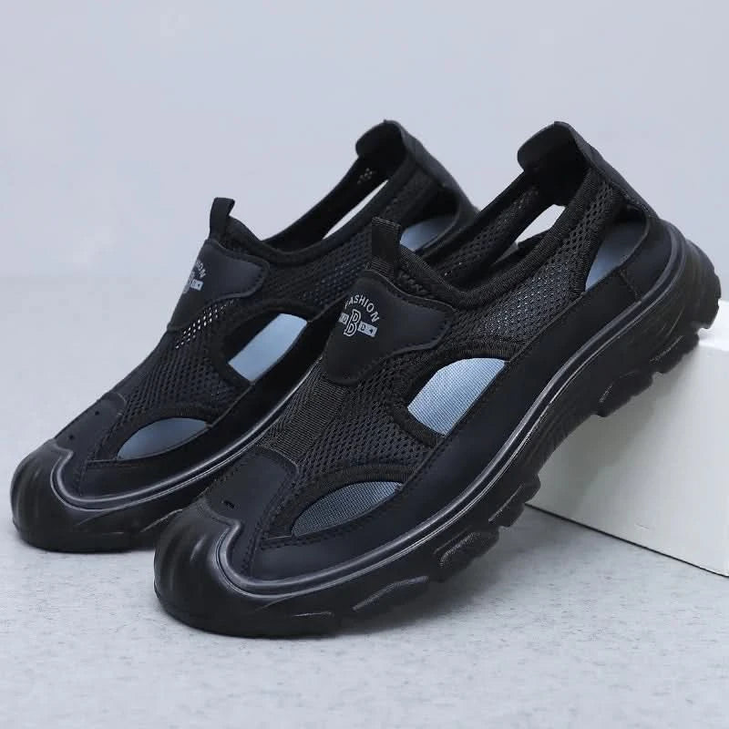 Summer New Men's Baotou Casual Net Surface Breathable Beach Shoes Lightweight Non-slip Sandals for Men sandal casual sneakers - M & M Global