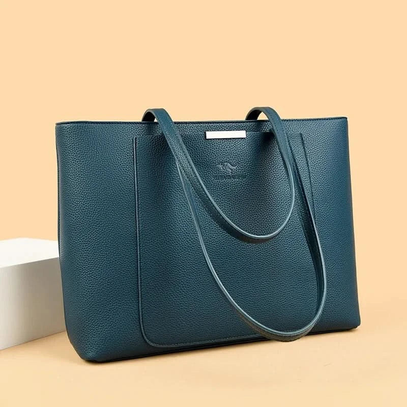 Solid Color Luxury Handbag Women Bags Designer HIgh Quality Leather Shoulder Bags for Women 2024 High Capacity Shopping Tote Bag - M & M Global