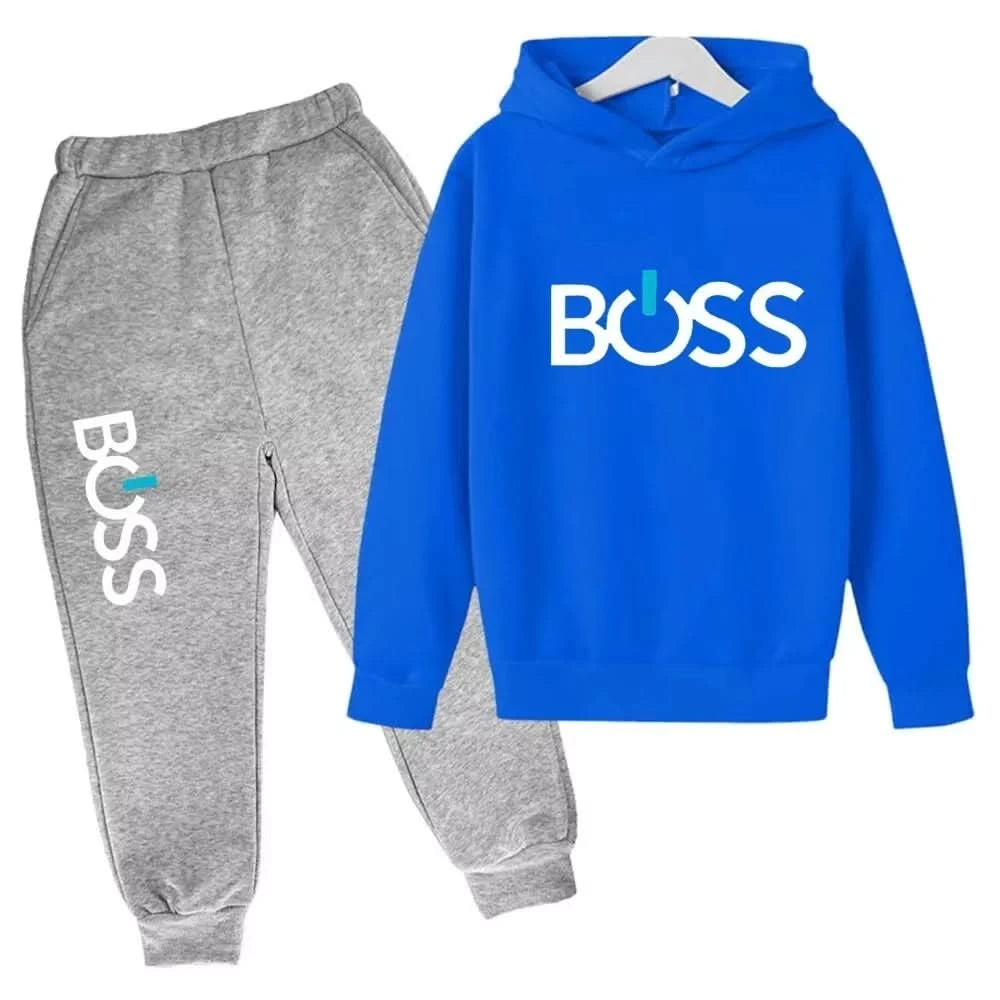 Streetwear New Spring And Autumn Children Hoodie Set Boys Girls Casual Long Sleeve Hoodie Tops+Pants Sportswear 2-14 Years Old - M & M Global