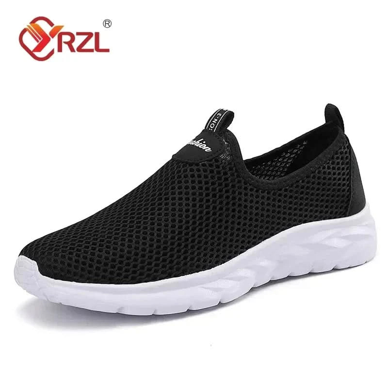 YRZL Mesh Loafers Men Casual Shoes Summer Lightweight Outdoor Male Walking Shoes Anti-slip Comfortable Slip on Loafers for Men - M & M Global